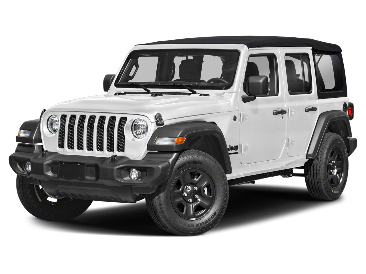 2024 Jeep Wrangler Rubicon in Bright White Clearcoat — front three-quarter view