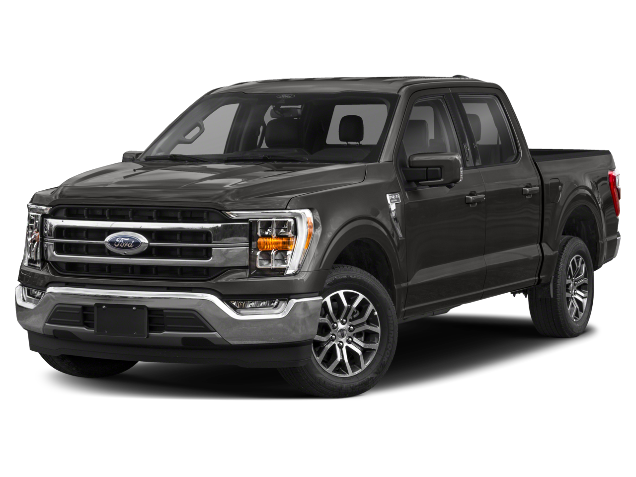 2022 Ford F-150 Lariat in Black Metallic — front three-quarter view