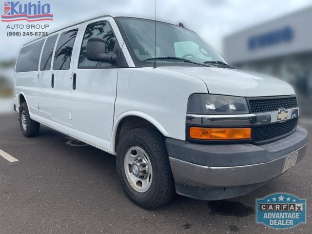 2017 Chevrolet Express 3500 LT Passenger in Summit White — front three-quarter view
