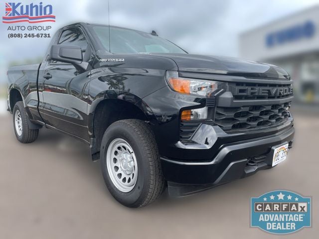 2025 Chevrolet Silverado 1500 WT in Black — front three-quarter view