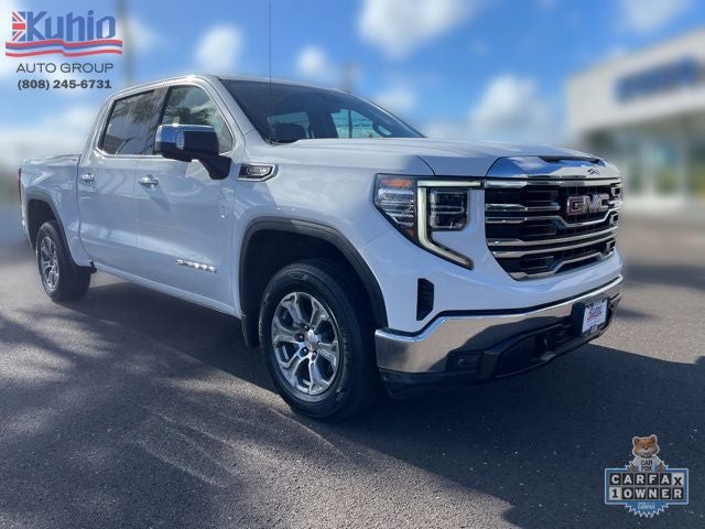 2024 GMC Sierra 1500 SLT in Summit White — front three-quarter view