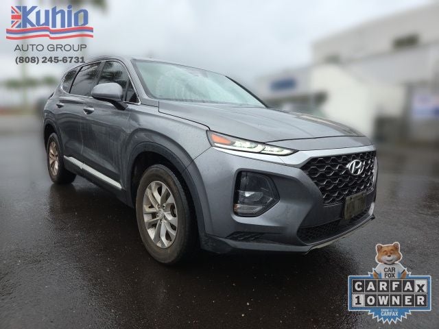 2019 Hyundai Santa Fe SE in Machine Gray — front three-quarter view