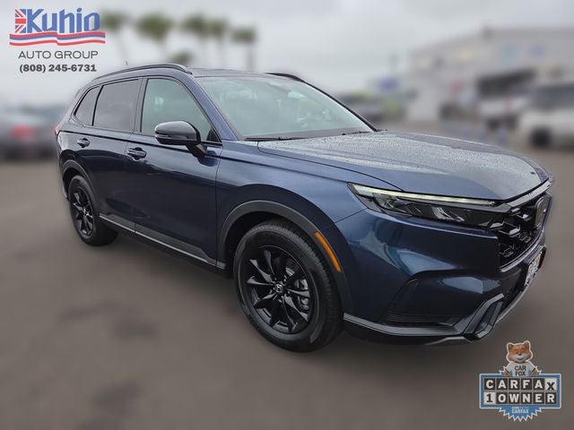 2026 Honda CR-V Hybrid Sport in Blue — front three-quarter view