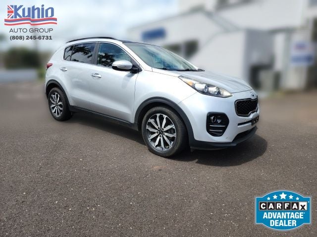 2019 Kia Sportage EX in Sparkling Silver — front three-quarter view
