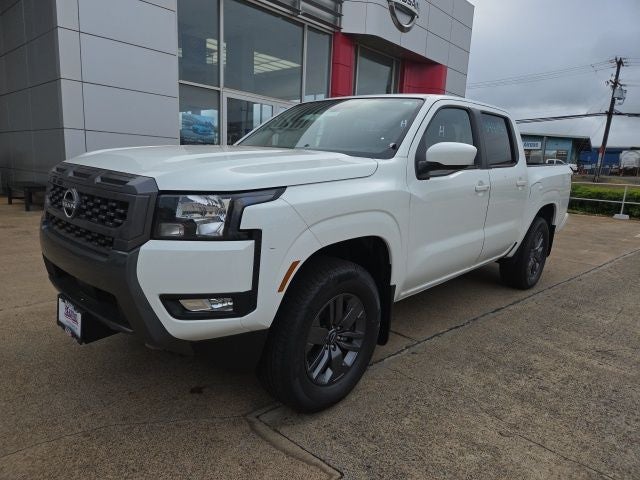 2025 Nissan Frontier SV in Glacier White — front three-quarter view