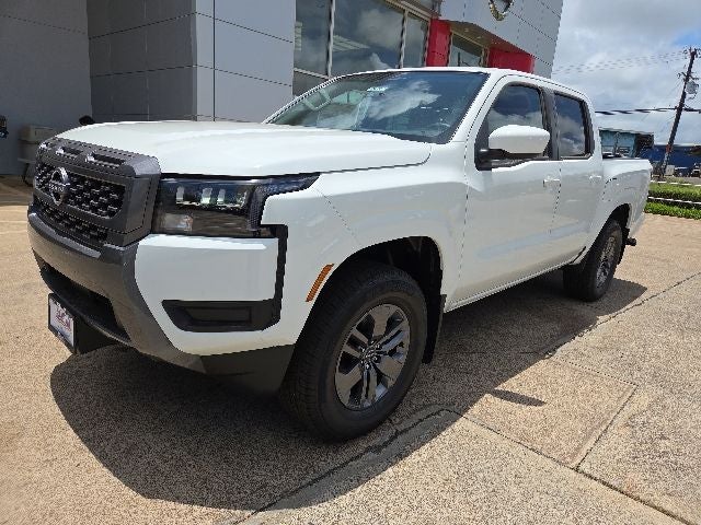 2026 Nissan Frontier SV in Glacier White — front three-quarter view