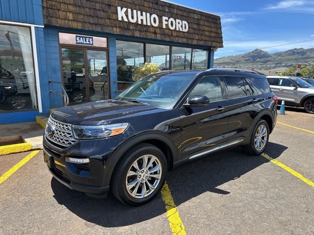 2023 Ford Explorer Limited in Black Metallic — front three-quarter view